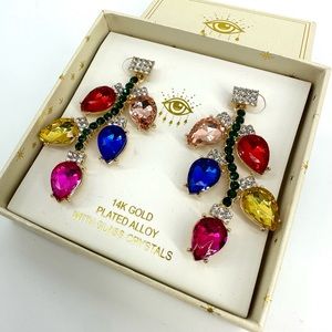 ✨SALE✨ Eye Candy Los Angeles Christmas Lights Crystal Earrings Dangle Post